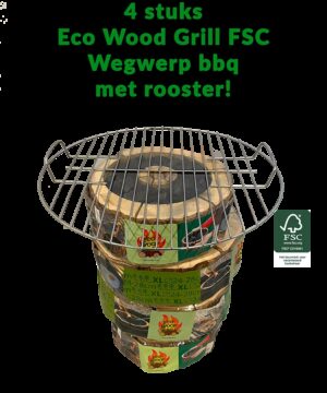Eco Wood Grill XL - FSC - set van 4 + Rooster