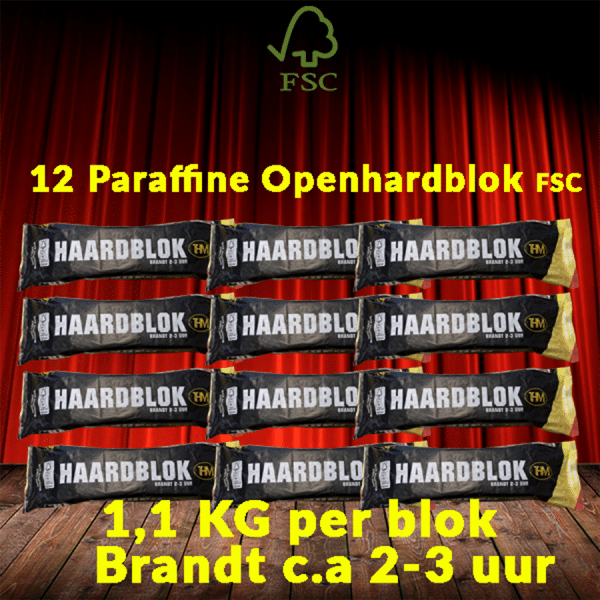 THM Openhaardblok 12 stuks FSC || 1,1 KG blokken || Brandt 2-3 uur