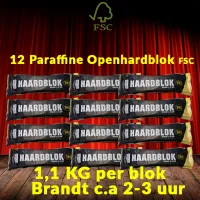 THM Openhaardblokken 12 stuks - 1,1 KG - c.a 2-3 brand uur