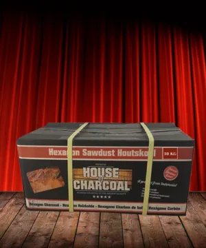 House of Charcoal Hexagon Briketten 10 kg – premium houtskool voor BBQ, kamado en smoker