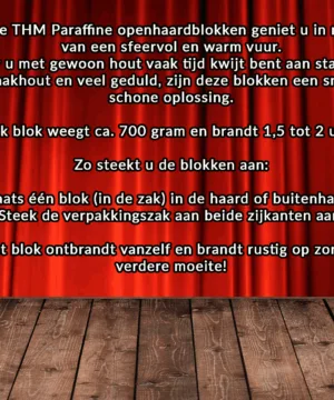 THM Paraffine Openhaardblokken 15 stuks – 700 gram – 1,5 tot 2 uur brandduur - Afbeelding 3