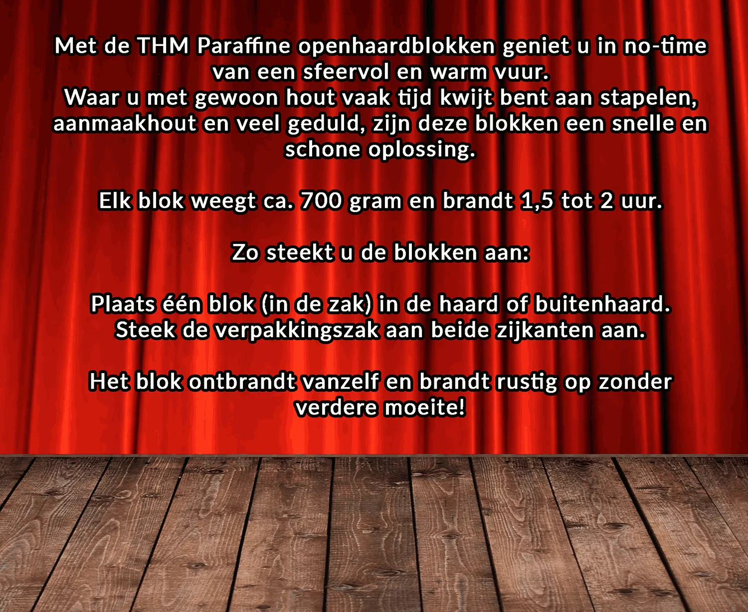 THM Openhaardblokken Paraffine – 15 stuks – 700g per blok – Brandduur 1,5-2 uur - Afbeelding 3
