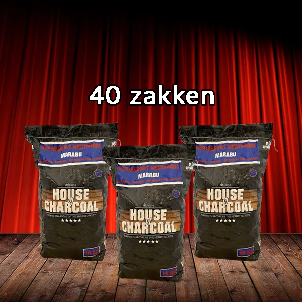Pallet 40 zakken - Restaurant Houtskool Marabu 10 kg|| House of Charcoal