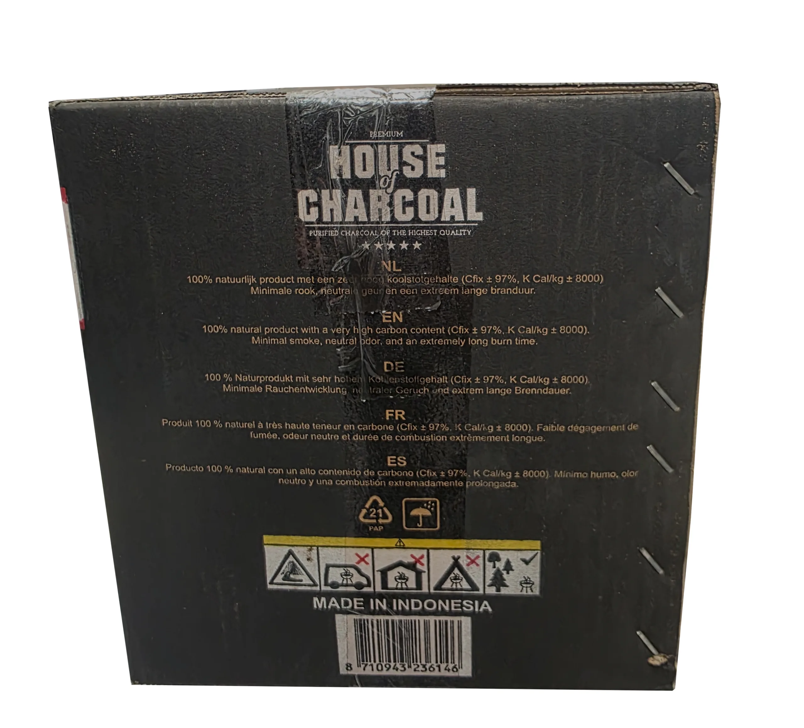 Binchotan Houtskool 6KG House of Charcoal Japanse White Charcoal – Hibachi & Yakitori Grill – Lange Brandduur – Rookarm - Afbeelding 2