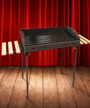 House of Charcoal Grill Standard L houtskoolbarbecue met houten zijtafels