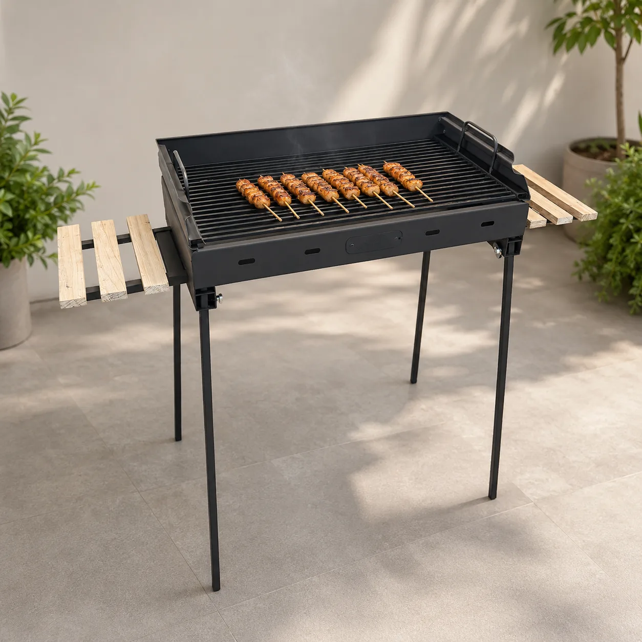 House of Charcoal Grill Standard L houtskoolbarbecue met satéstokjes