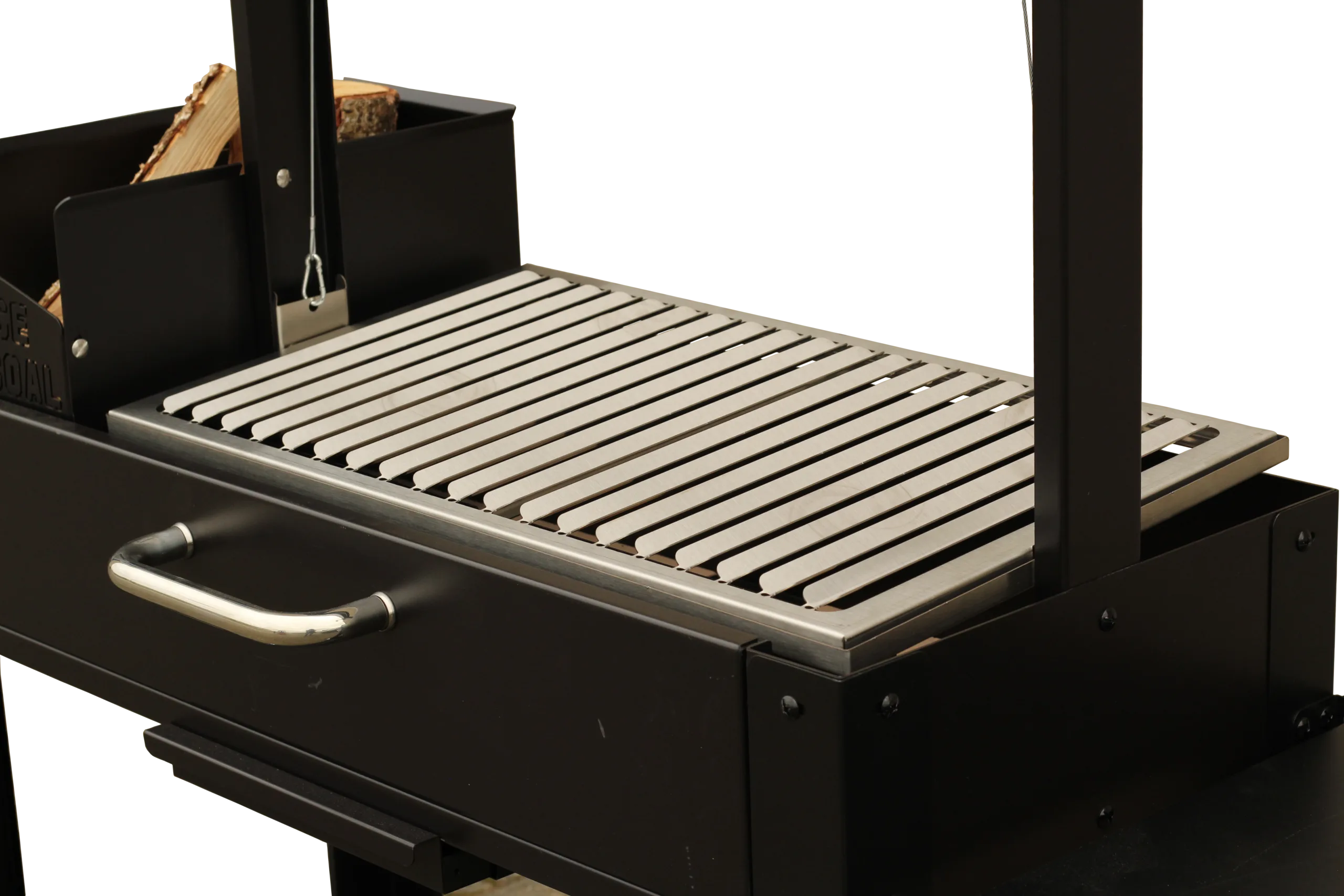 RVS V-rooster met goot voor House of Charcoal BBQ Parrilla